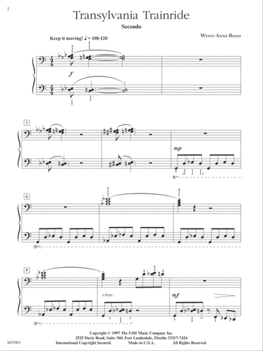 Transylvania Trainride Piano Duet scores gallery preview page 2