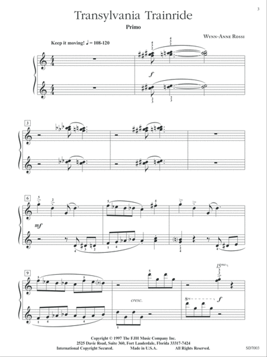 Transylvania Trainride Piano Duet scores gallery preview page 3