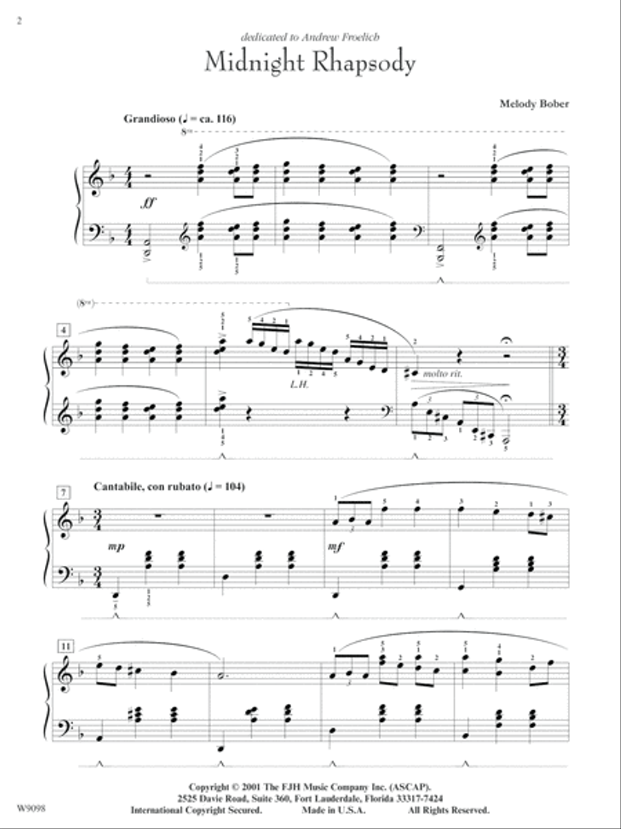 Midnight Rhapsody Piano Solo scores gallery preview page 2
