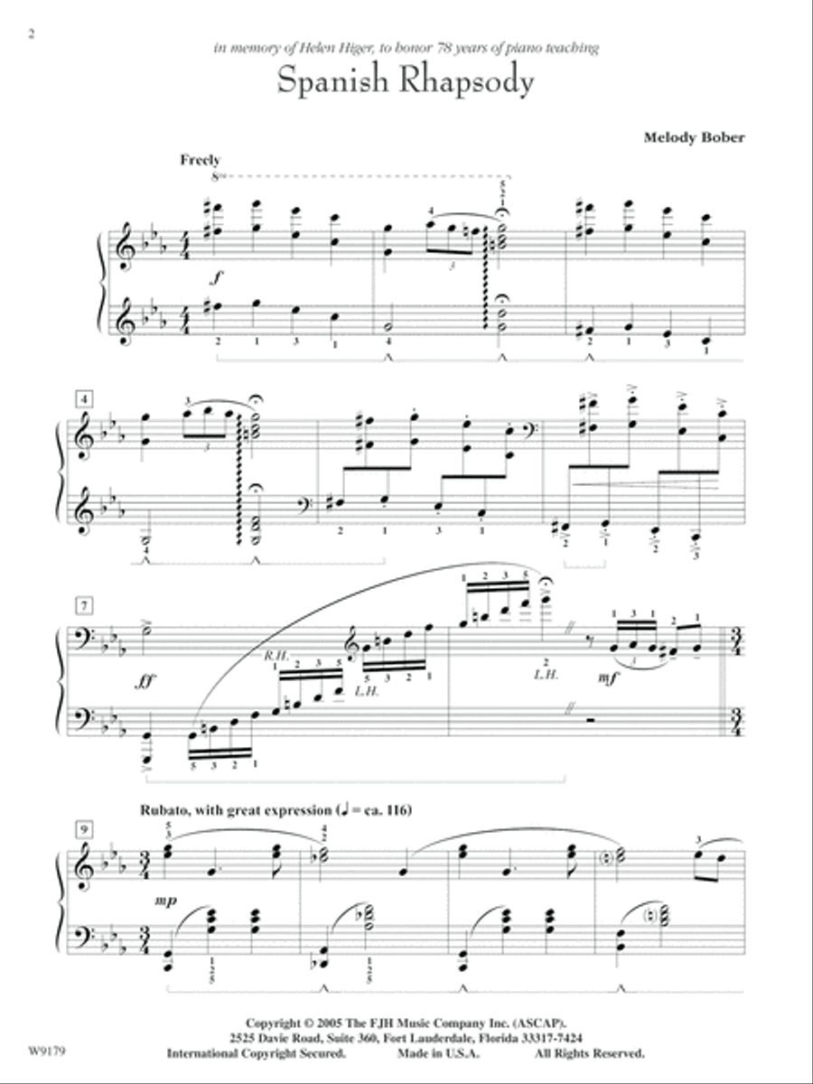 Spanish Rhapsody Piano Solo scores gallery preview page 2