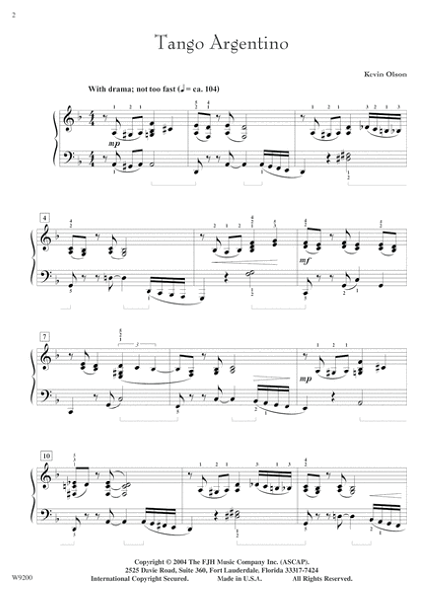Tango Argentino Piano Solo scores gallery preview page 2