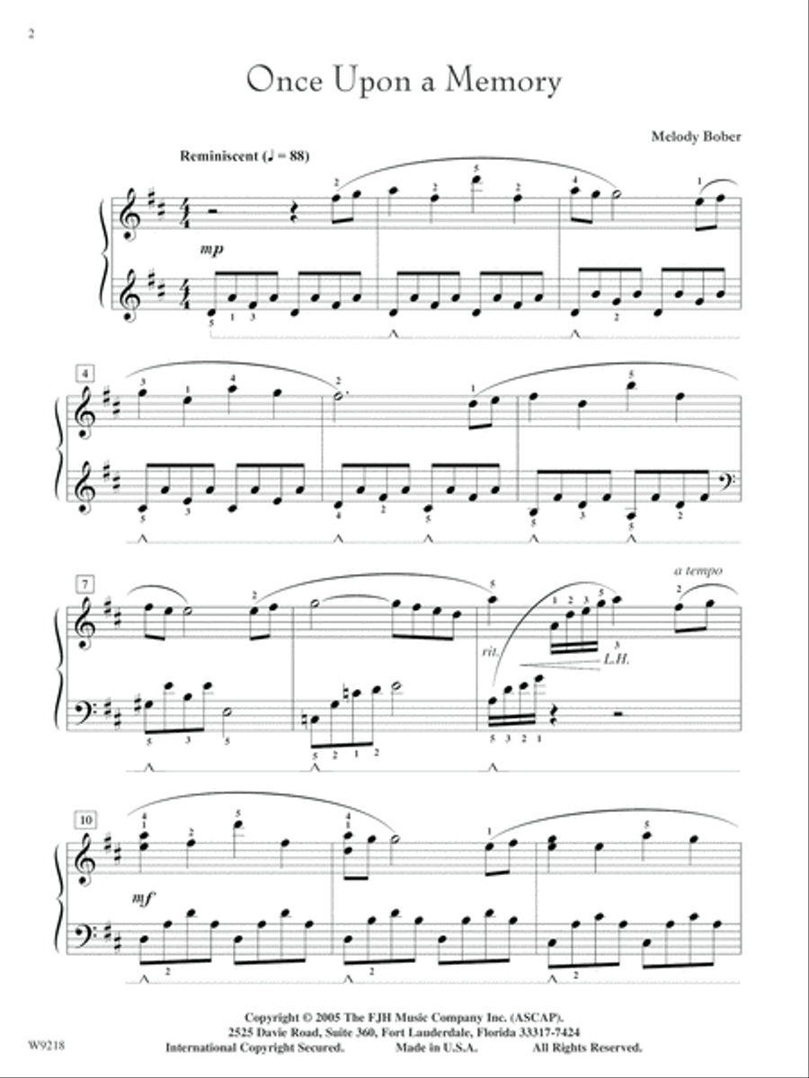 Once Upon a Memory Piano Solo scores gallery preview page 2