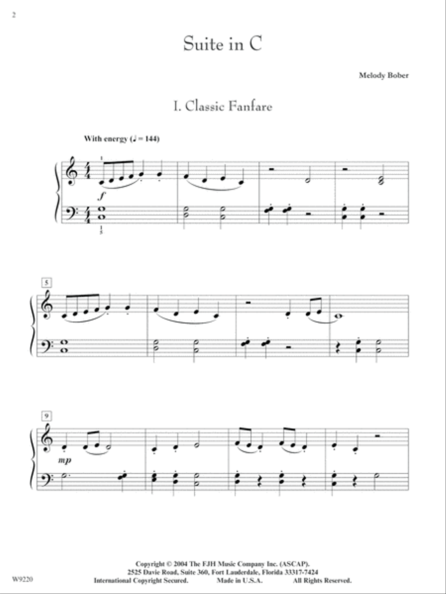 Suite in C Piano Solo scores gallery preview page 2