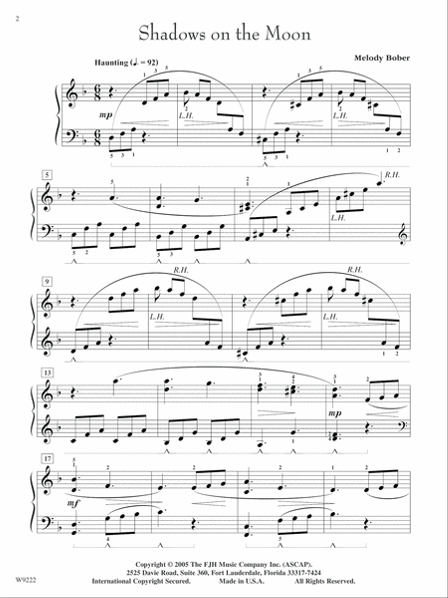Shadows on the Moon Piano Solo scores gallery preview page 2