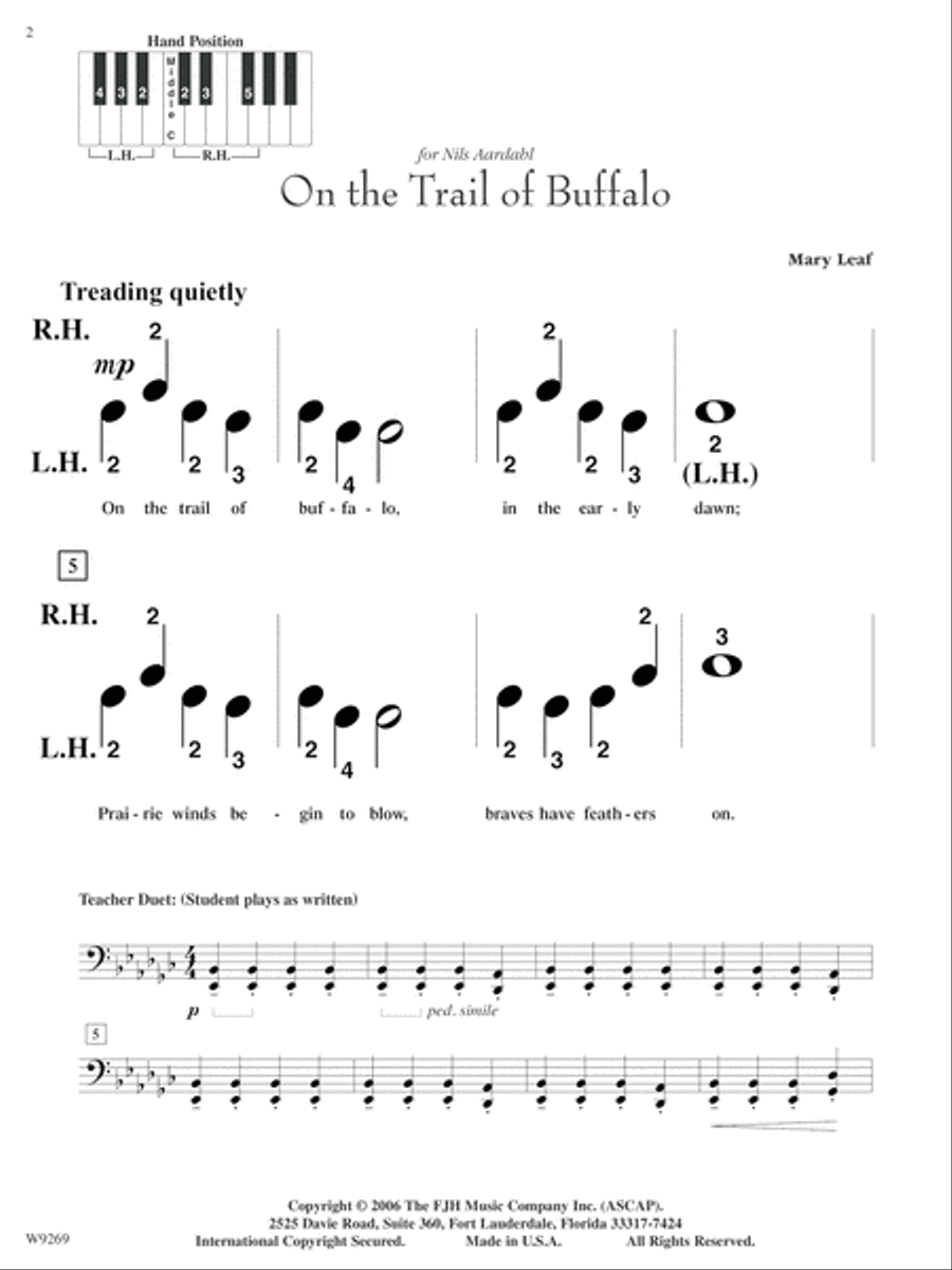 On the Trail of Buffalo Easy Piano scores gallery preview page 2