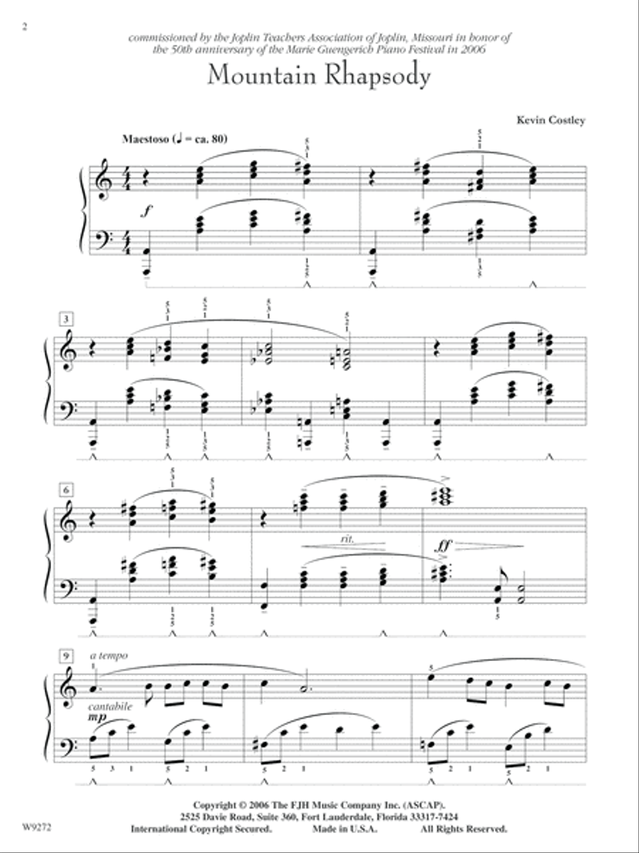 Mountain Rhapsody Piano Solo scores gallery preview page 2