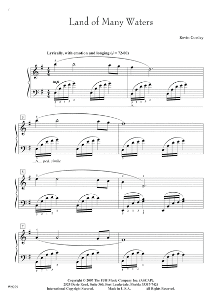 Land of Many Waters Piano Solo scores gallery preview page 2