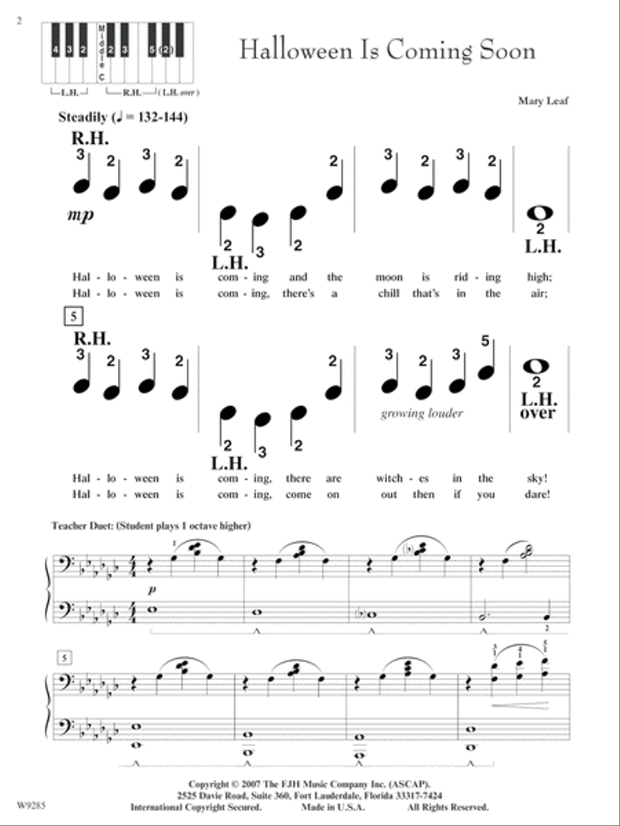 Halloween is Coming Soon Easy Piano scores gallery preview page 2