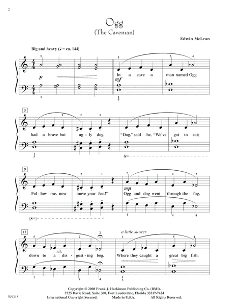 Ogg (The Caveman) Easy Piano scores gallery preview page 2