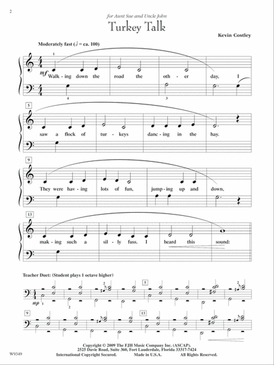 Turkey Talk Easy Piano scores gallery preview page 2