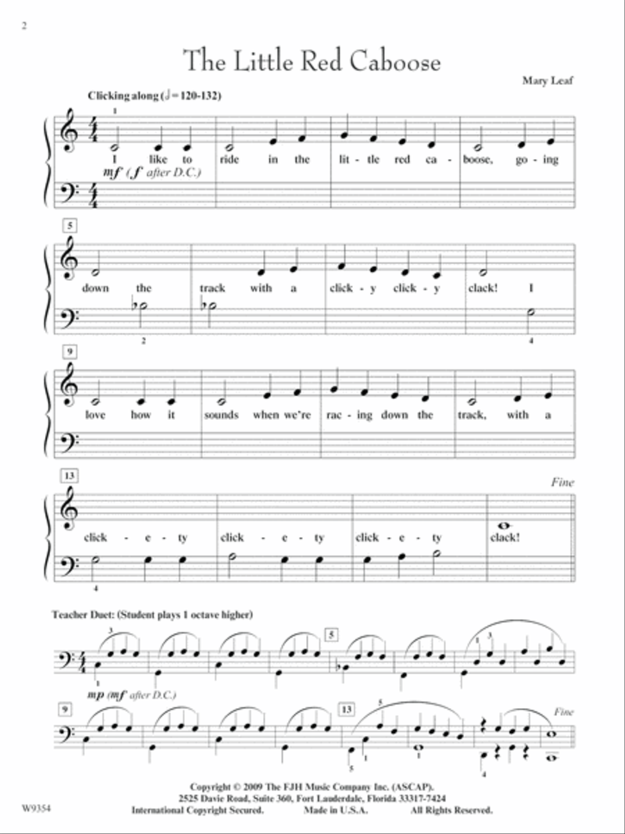The Little Red Caboose Easy Piano scores gallery preview page 2