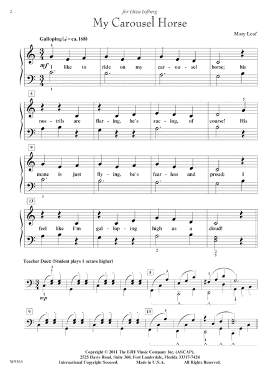 My Carousel Horse Easy Piano scores gallery preview page 2
