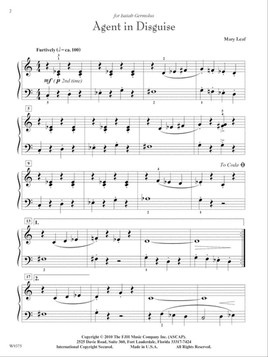 Agent in Disguise Piano Solo scores gallery preview page 2