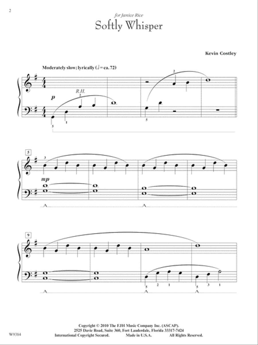 Softly Whisper Piano Solo scores gallery preview page 2