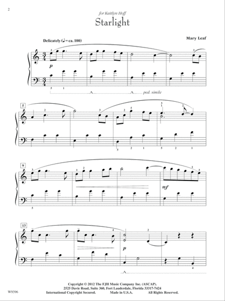 Starlight Piano Solo scores gallery preview page 2