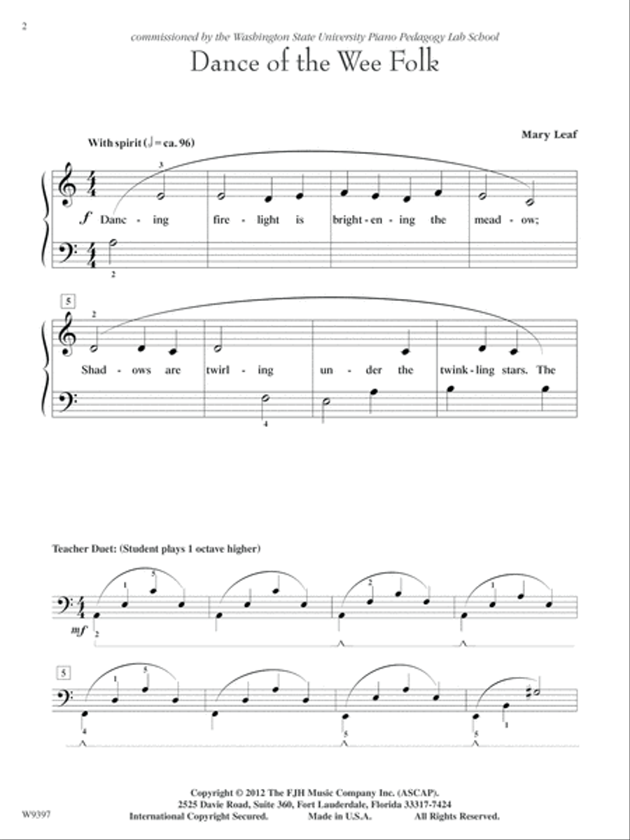 Dance of the Wee Folk Easy Piano scores gallery preview page 2