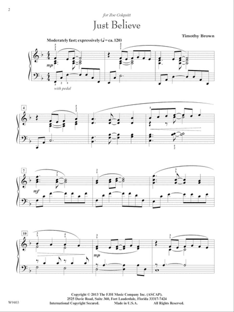 Just Believe Piano Solo scores gallery preview page 2
