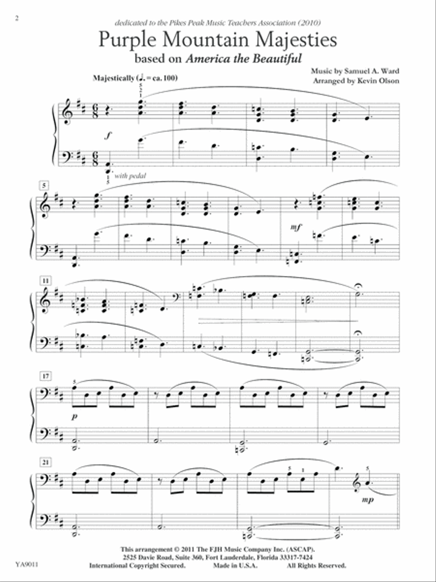Purple Mountain Majesties Piano Solo scores gallery preview page 2