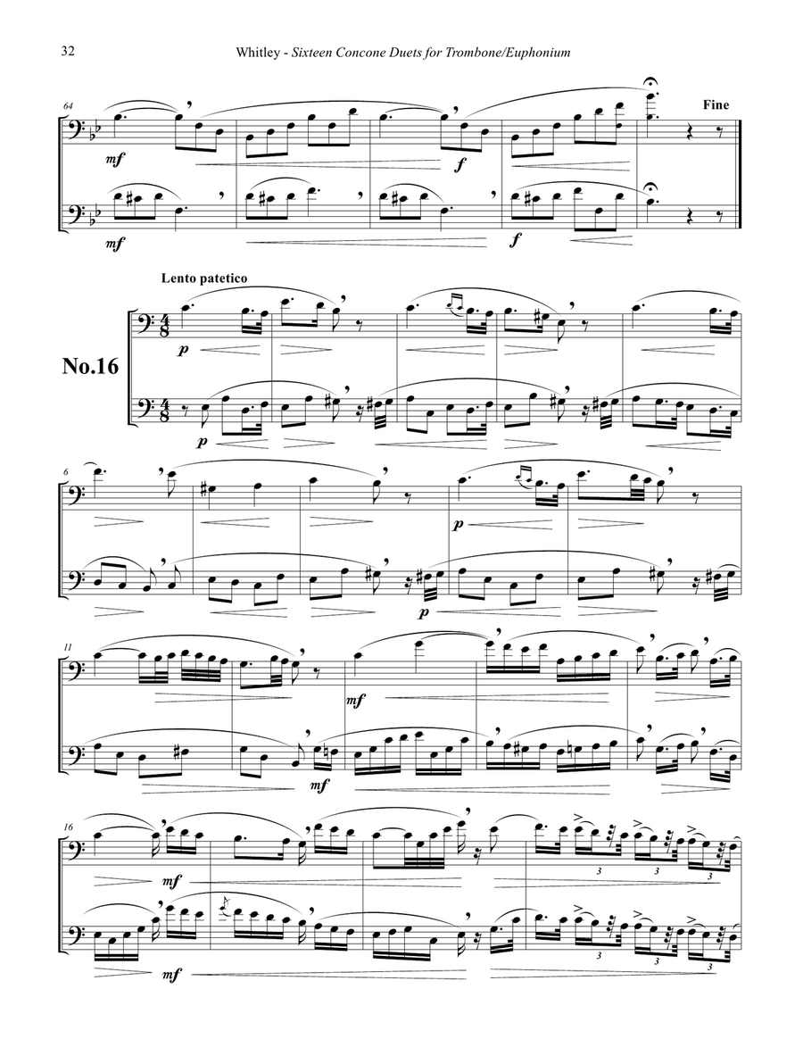 Sixteen Duets from selected Vocalises for Trombone or Euphonium volume 1 Euphonium Duet scores gallery preview page 4