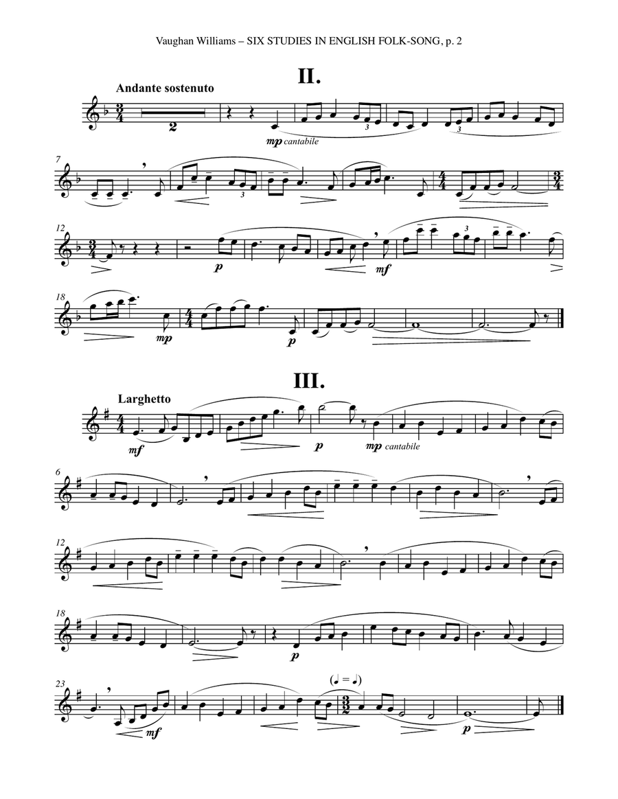 Six Studies in English Folksong for Trumpet or Flugelhorn Flugelhorn scores gallery preview page 3