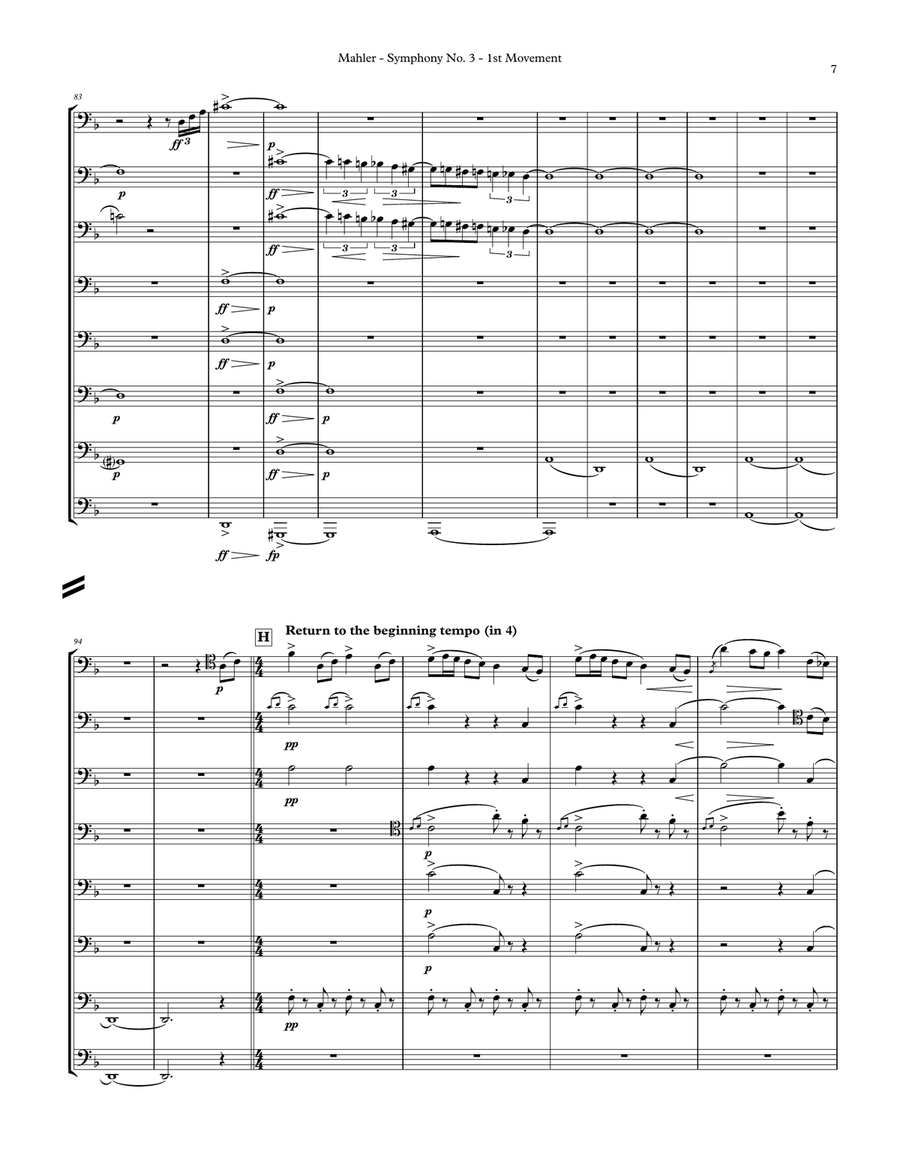 Symphony No. 3 selections from 1st movement for 8-part Trombone Choir Trombone scores gallery preview page 4