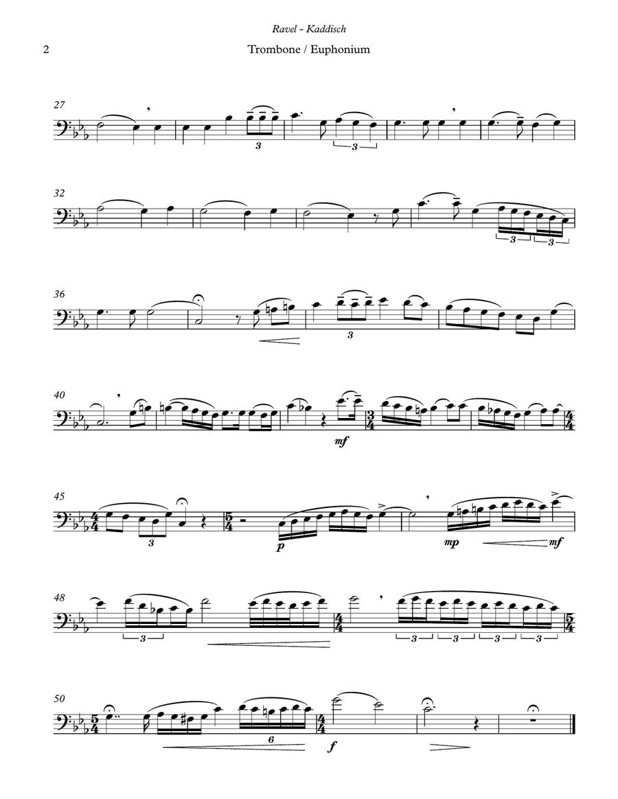 Kaddisch for Trombone or Euphonium & Piano Euphonium scores gallery preview page 3