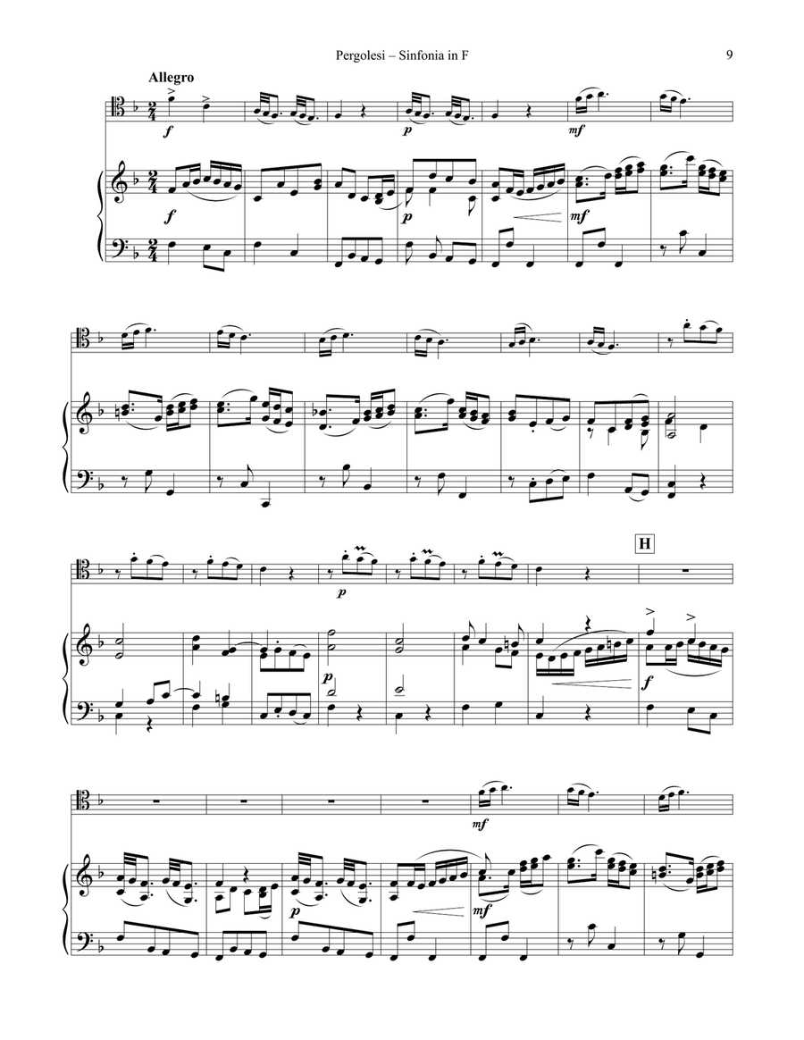 Sinfonia in F for Trombone & Piano Piano Accompaniment scores gallery preview page 9