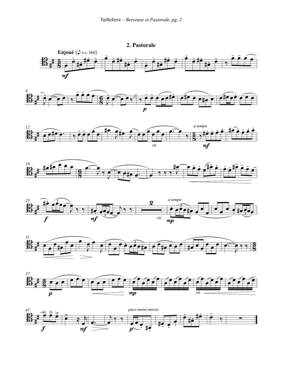 Berceuse et Pastorale for Trombone and Piano Piano Accompaniment scores gallery preview page 3