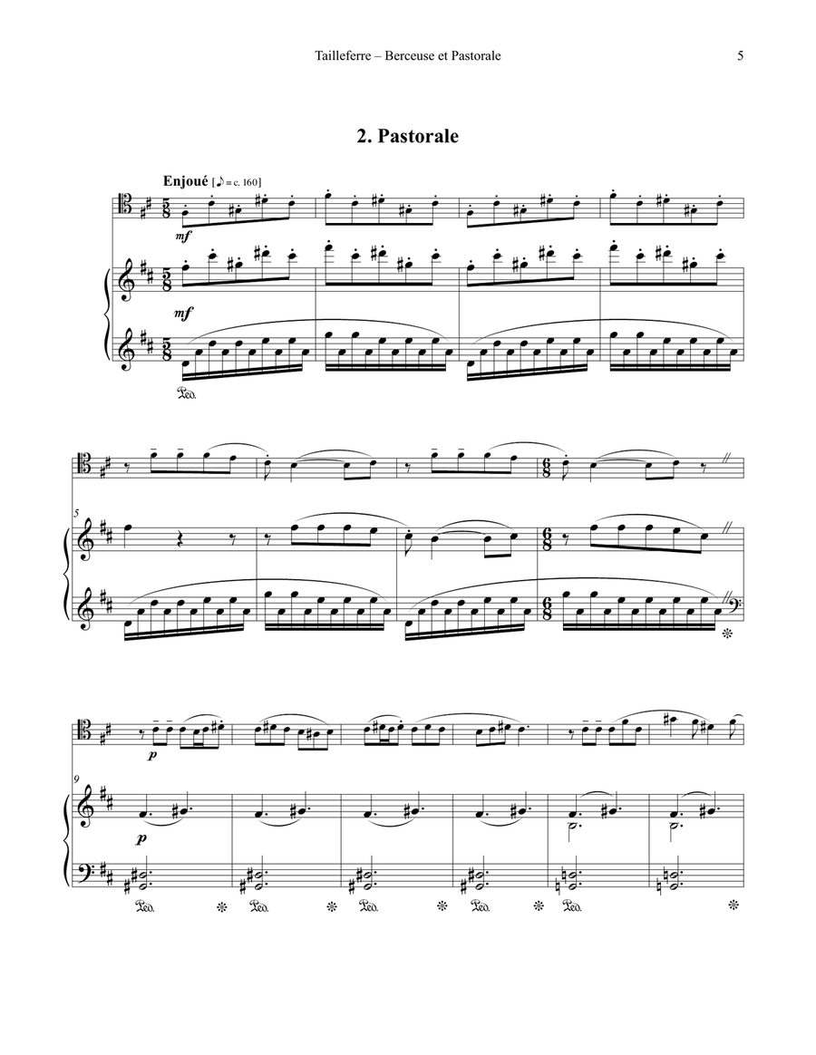 Berceuse et Pastorale for Trombone and Piano Piano Accompaniment scores gallery preview page 5