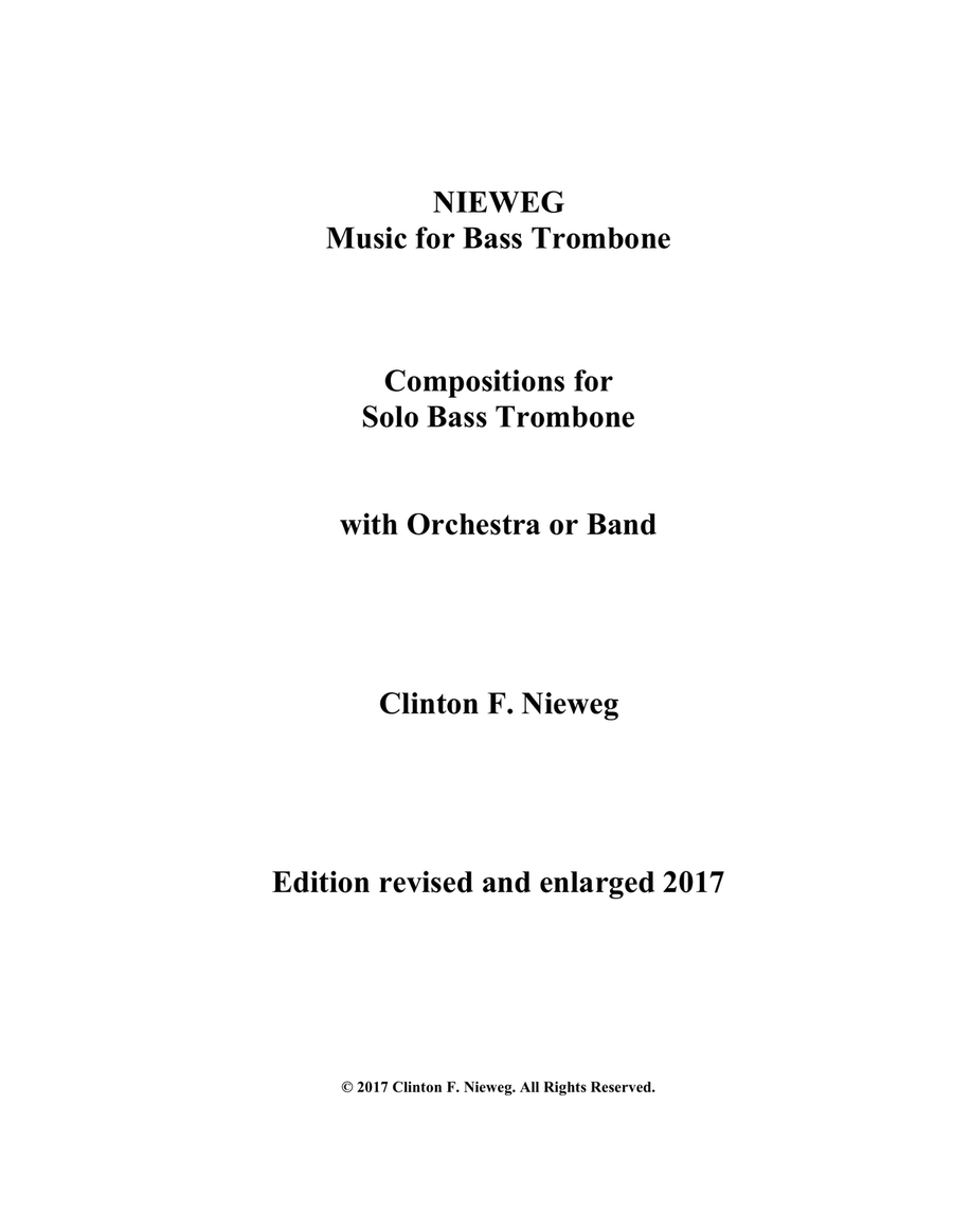 Music for Bass Trombone - A Reference Book of Works for Solo Bass Trombone with Orchestra, Band & Chamber Ensemble - complete Bass Trombone scores gallery preview page 2