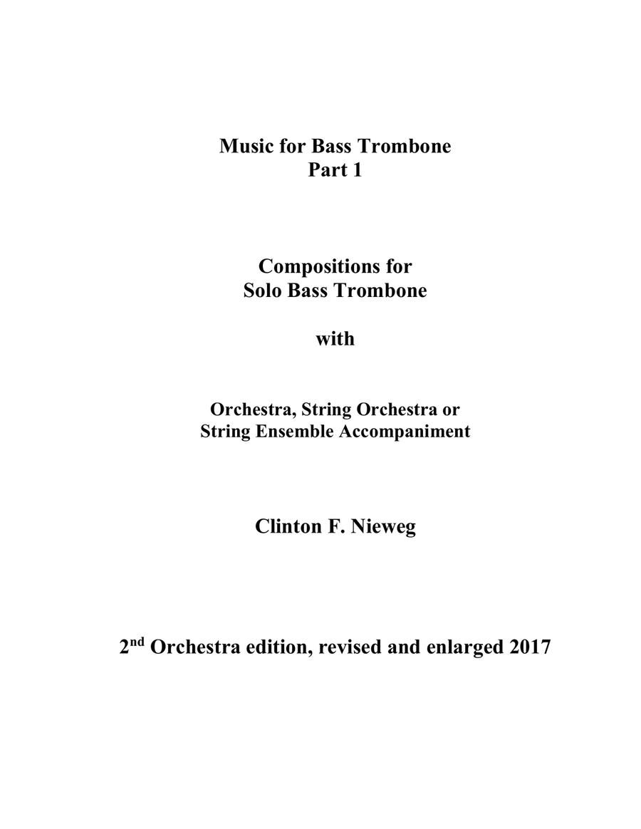 Music for Bass Trombone - A Reference Book of Works for Solo Bass Trombone with Orchestra, Band & Chamber Ensemble - complete Bass Trombone scores gallery preview page 5