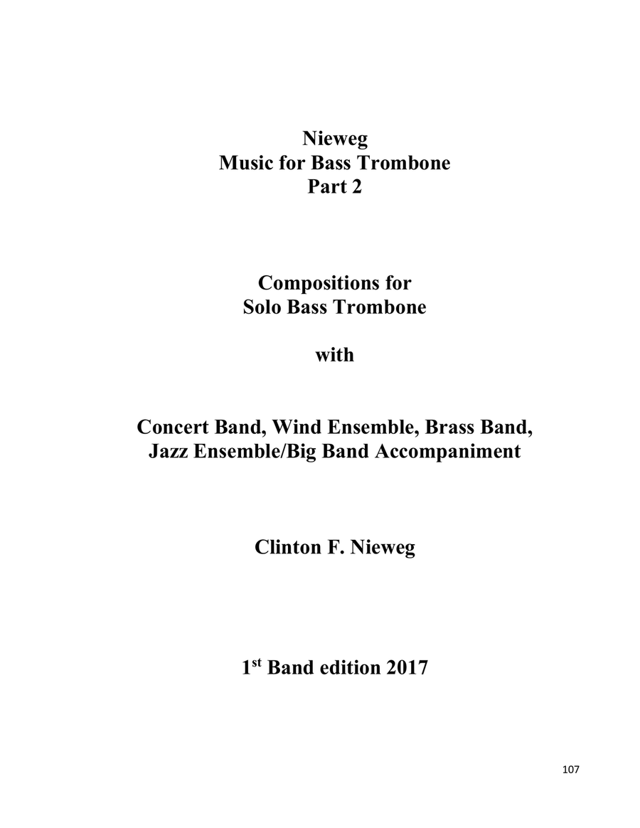 Music for Bass Trombone - A Reference Book of Works for Solo Bass Trombone with Orchestra, Band & Chamber Ensemble - complete Bass Trombone scores gallery preview page 8