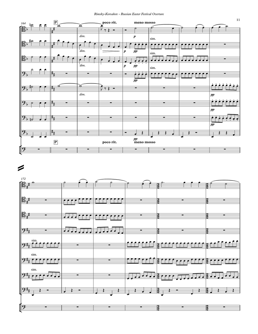 Russian Easter Festival Overture for 8-part Trombone Choir w. opt. Timpani Chamber Music scores gallery preview page 4
