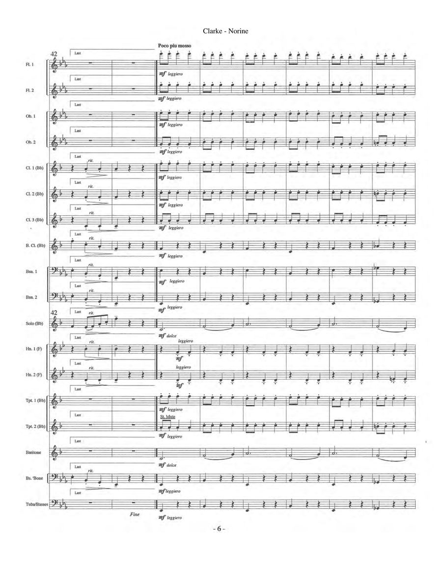 Norine - Waltz for Solo Cornet or Trumpet & Wind Ensemble Score scores gallery preview page 5