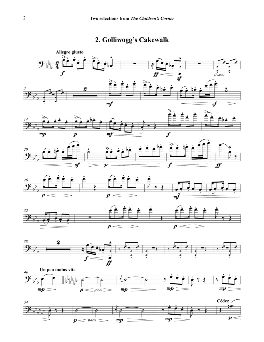 Two Selections from the Children’s Corner for Euphonium & Piano Euphonium scores gallery preview page 3