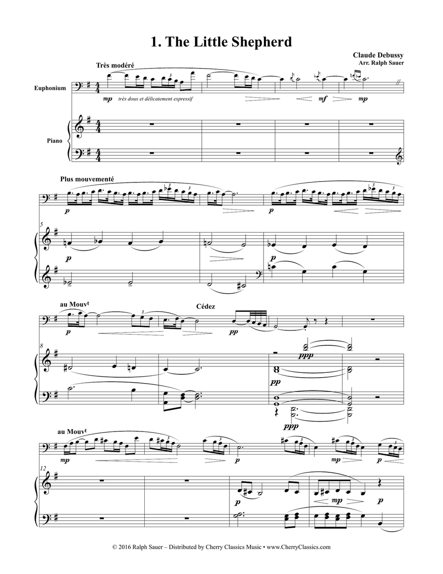 Two Selections from the Children’s Corner for Euphonium & Piano Euphonium scores gallery preview page 4