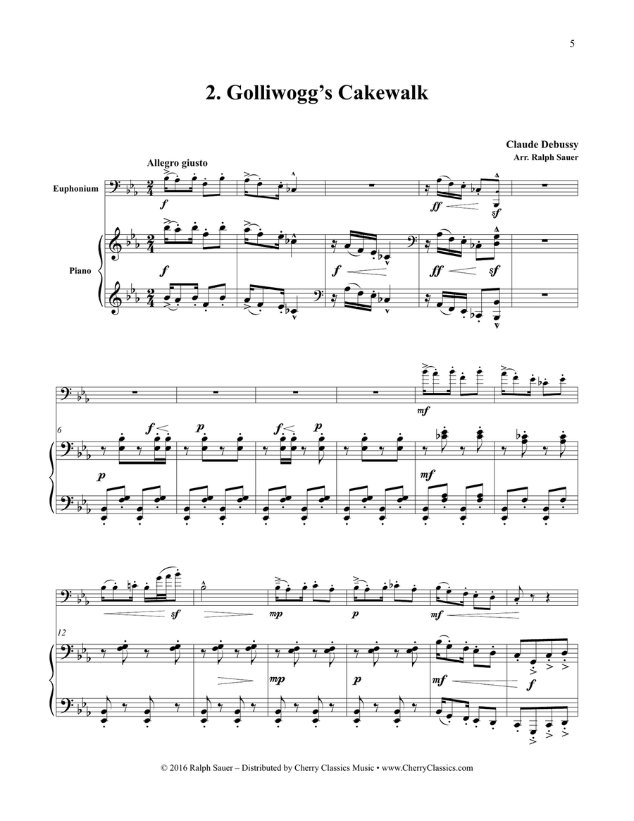 Two Selections from the Children’s Corner for Euphonium & Piano Euphonium scores gallery preview page 5