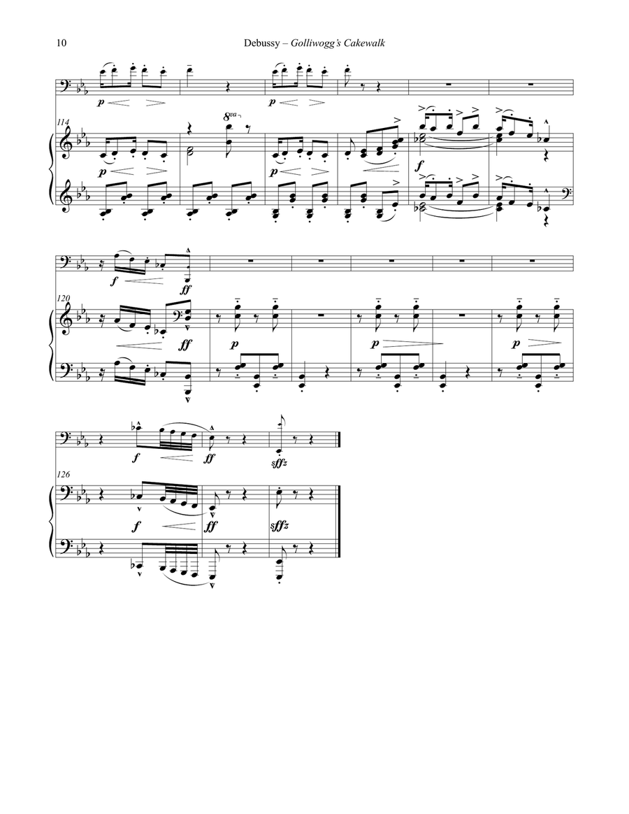 Two Selections from the Children’s Corner for Euphonium & Piano Euphonium scores gallery preview page 6