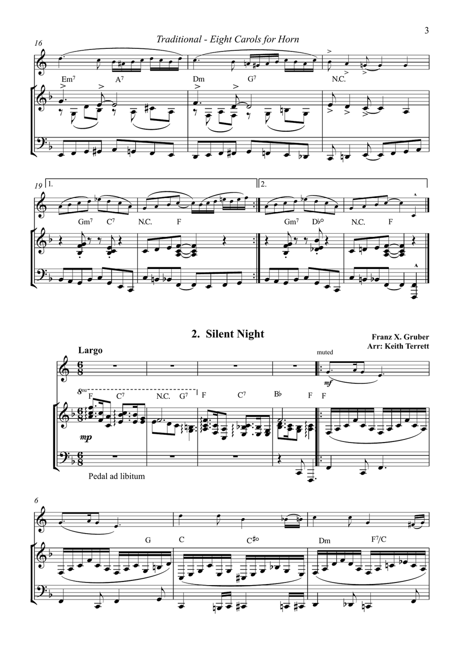 Eight Carols for Christmas for Horn & Piano Horn scores gallery preview page 3