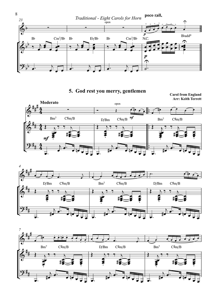 Eight Carols for Christmas for Horn & Piano Horn scores gallery preview page 4