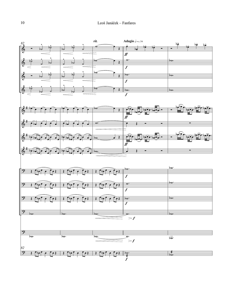 Fanfares from Sinfonietta for Large Brass Ensemble & Timpani Percussion scores gallery preview page 4