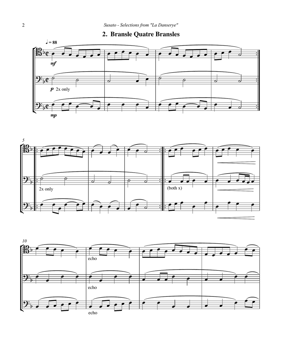 La Danserye - Selections for Trombone Trio Trombone Trio scores gallery preview page 3