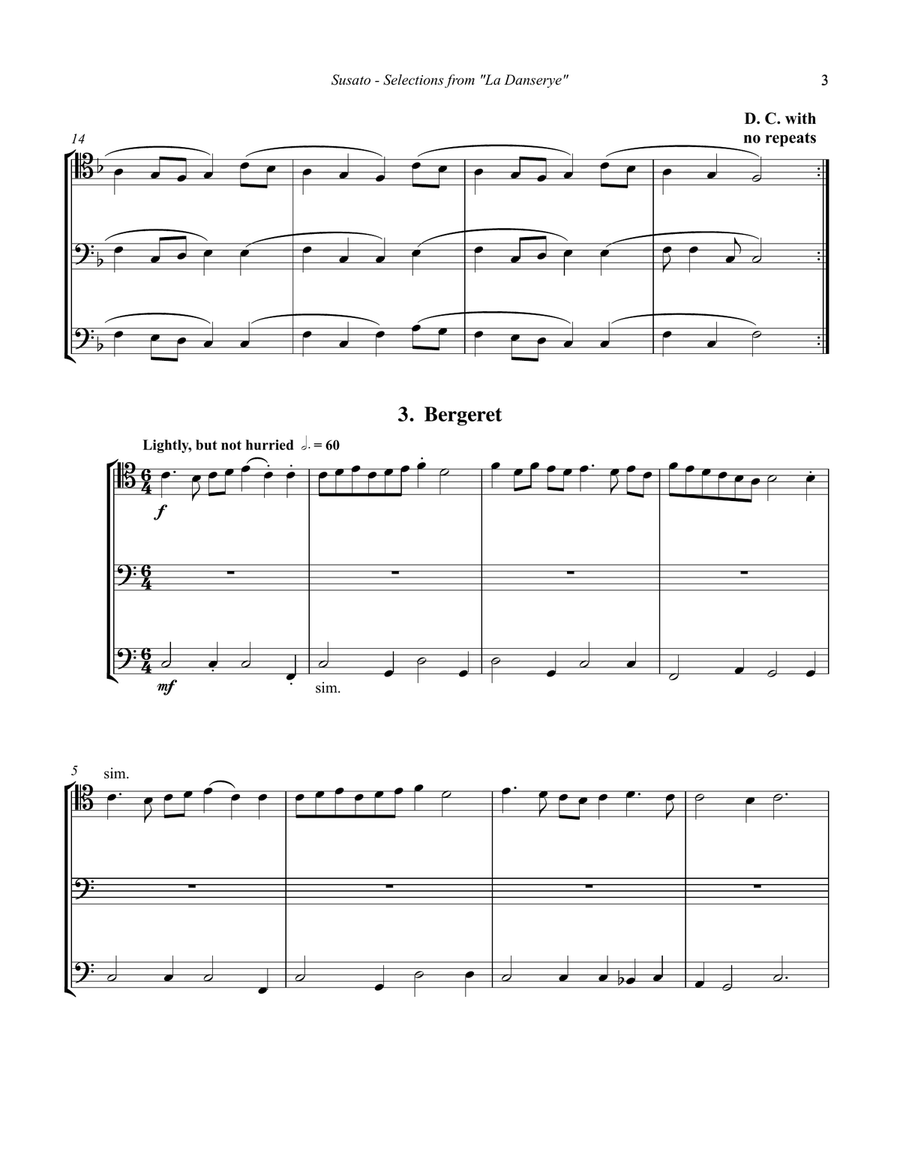 La Danserye - Selections for Trombone Trio Trombone Trio scores gallery preview page 4