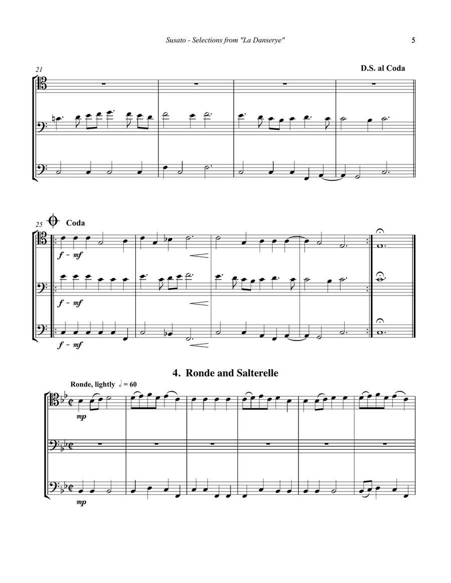 La Danserye - Selections for Trombone Trio Trombone Trio scores gallery preview page 5