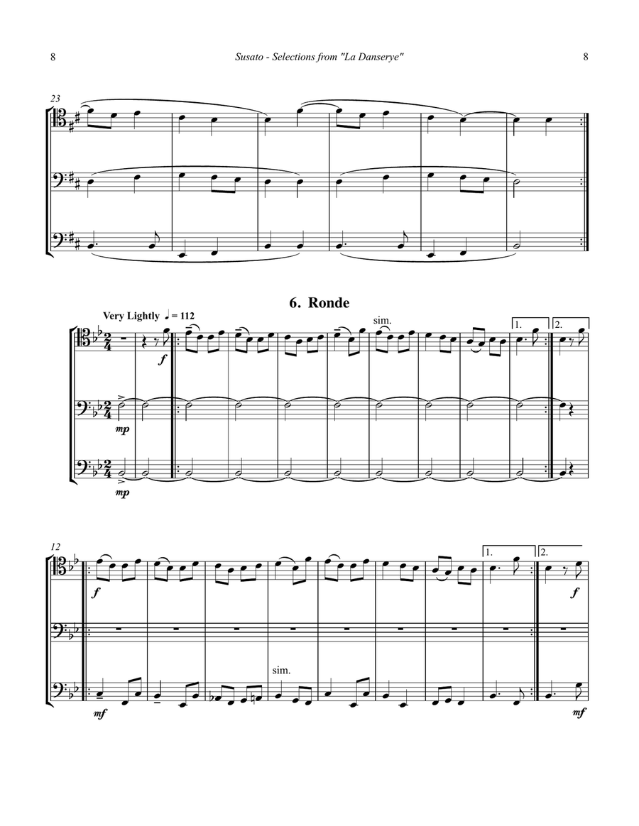 La Danserye - Selections for Trombone Trio Trombone Trio scores gallery preview page 7