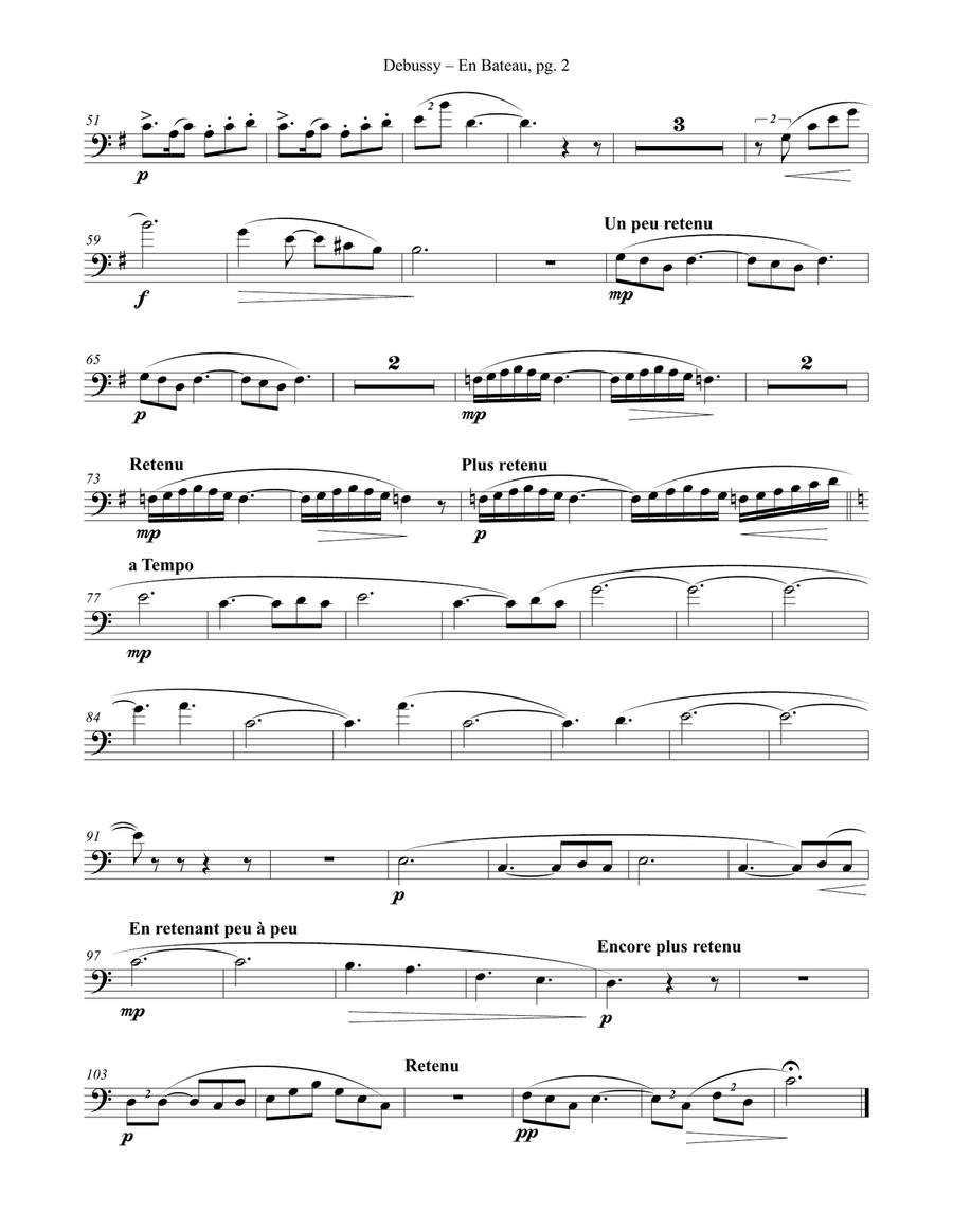 En Bateau from Petite Suite for Euphonium & Piano Euphonium scores gallery preview page 3
