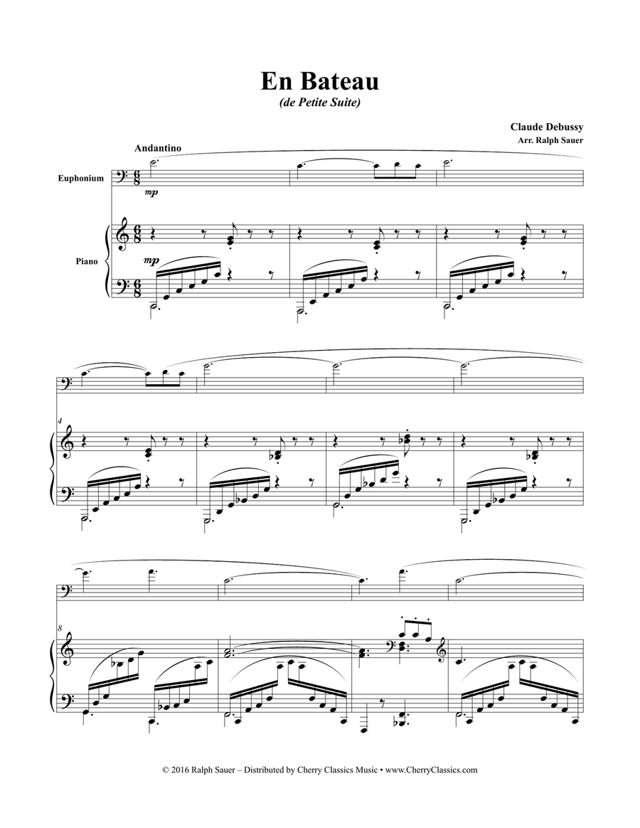 En Bateau from Petite Suite for Euphonium & Piano Euphonium scores gallery preview page 4