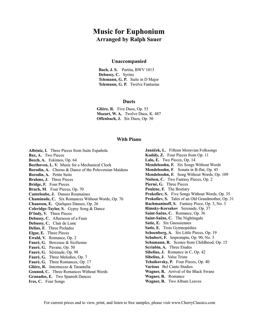 En Bateau from Petite Suite for Euphonium & Piano Euphonium scores gallery preview page 5