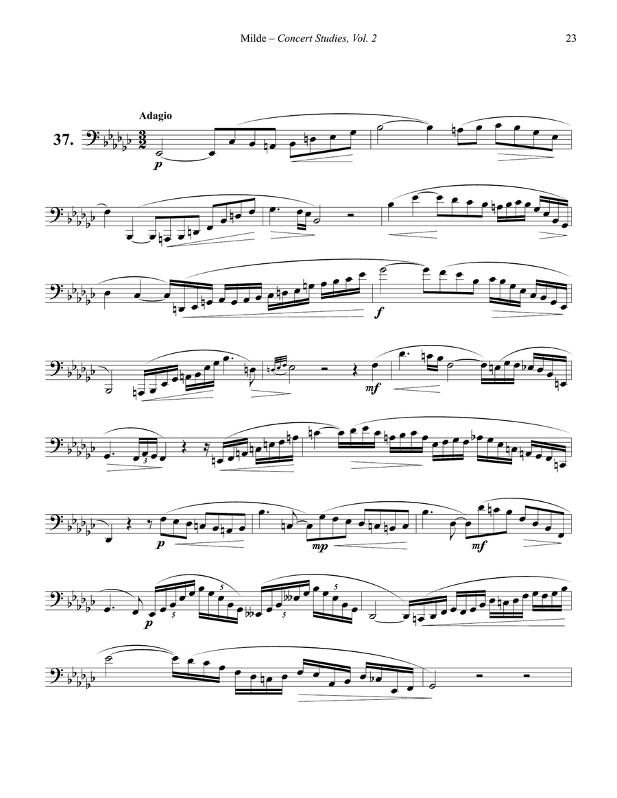 Concert Studies for Bass Trombone or Tuba Volume 2 Trombone scores gallery preview page 3