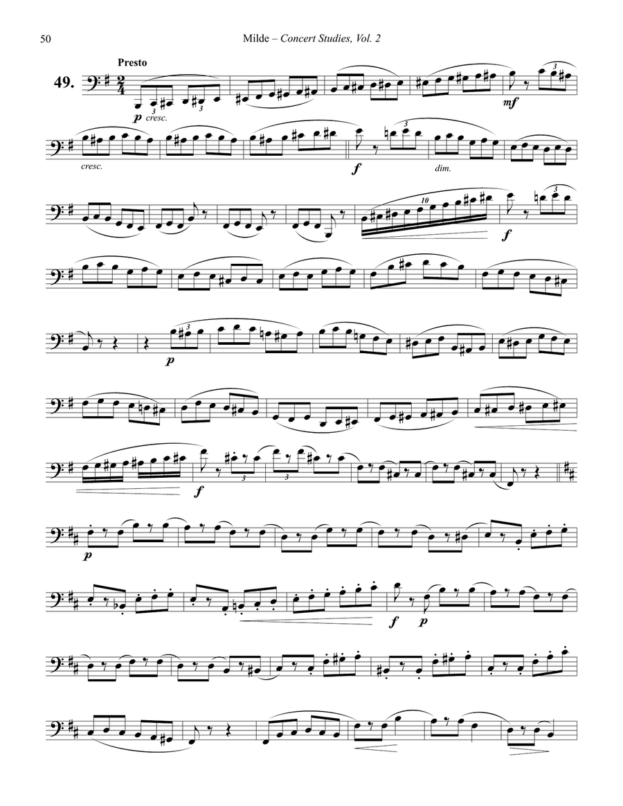 Concert Studies for Bass Trombone or Tuba Volume 2 Trombone scores gallery preview page 4